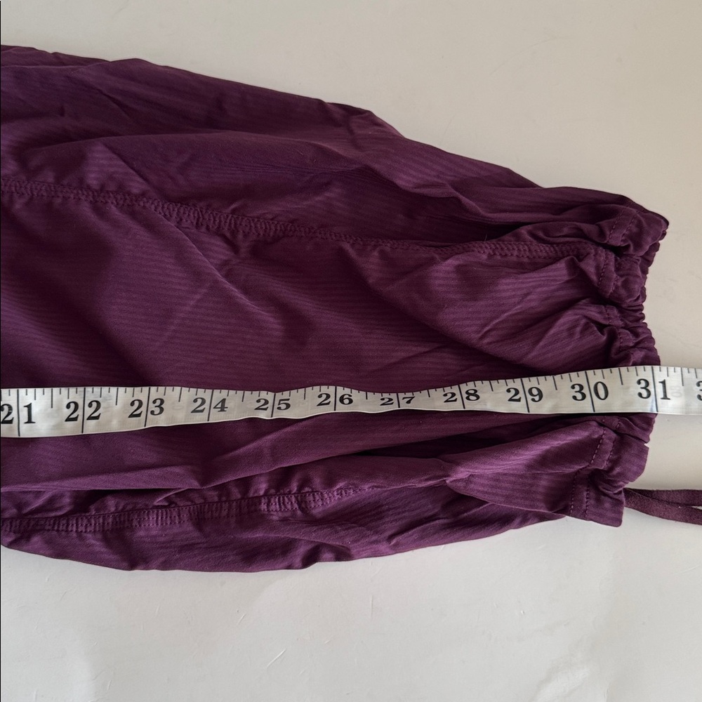 Lululemon Dance Studio Unlined Pinstripe Plum Burgundy Track Pants size 12 - Picture 5 of 8